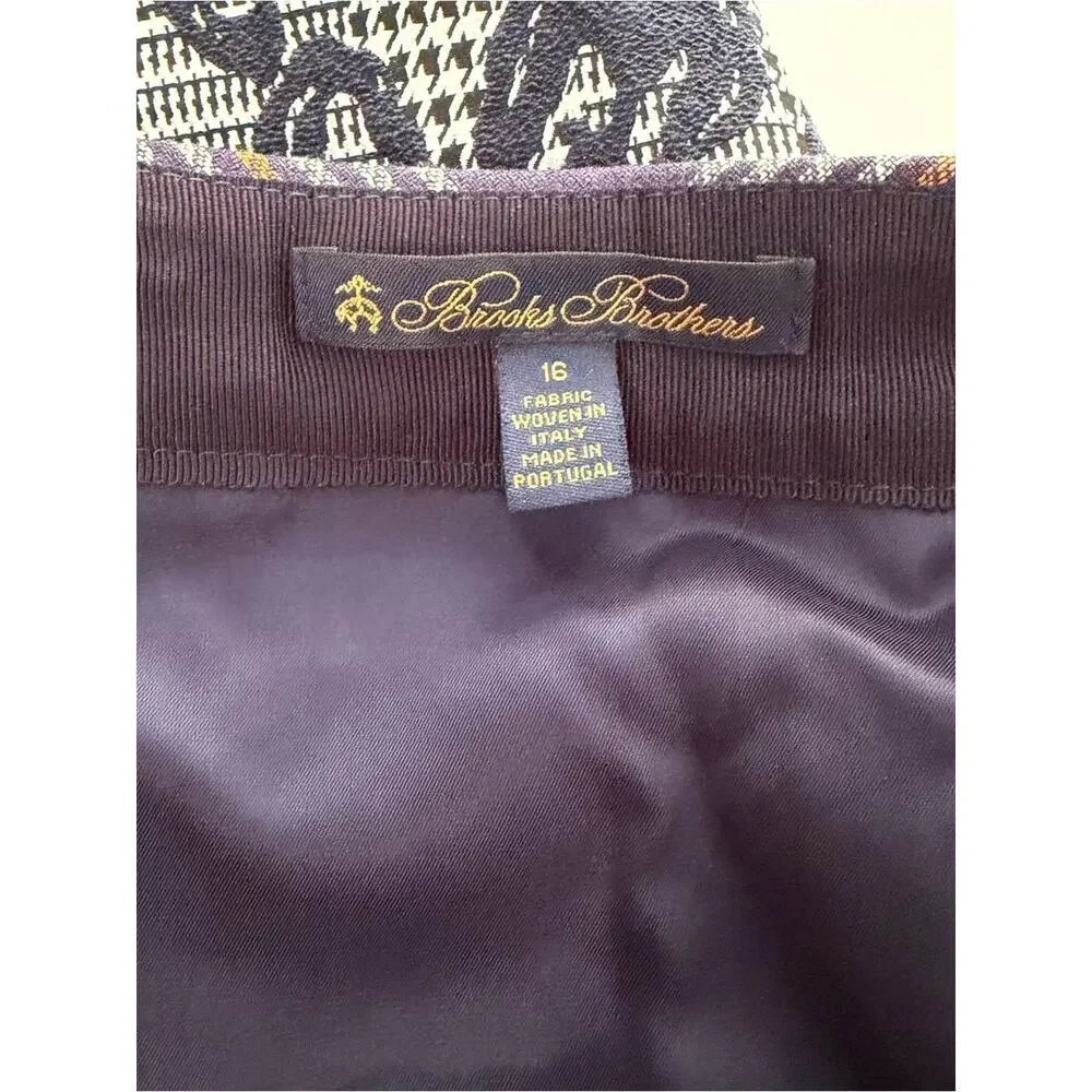 X2 Brooks Brothers Purple Plaid Mini Skirt and Black White Floral NEW